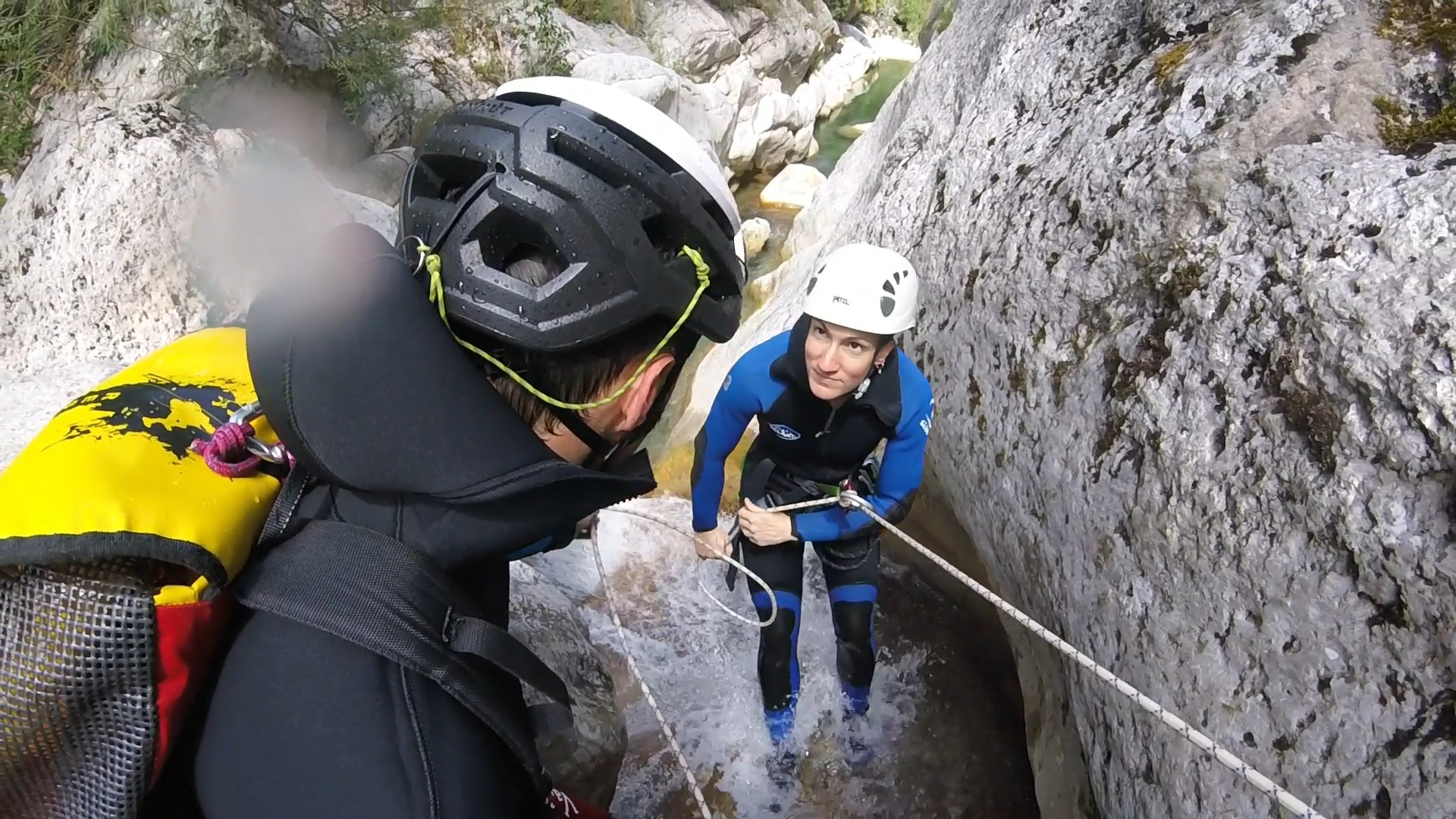 Descente en rappel dans le canyon facile des Gours du Ray Nice 06